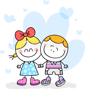 Boy And Girl Holding Hands Sketch. children holding hands cartoon