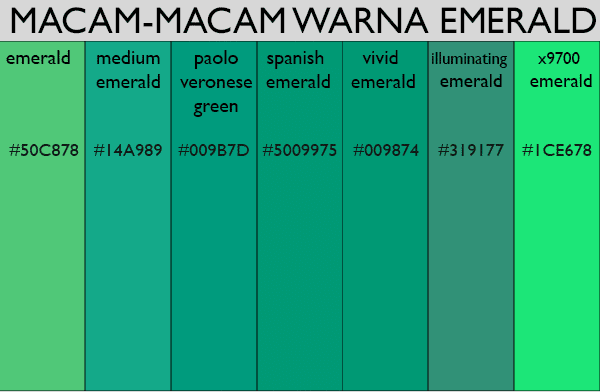 Pengertian dan Contoh Warna Emerald Hijau Zamrud 