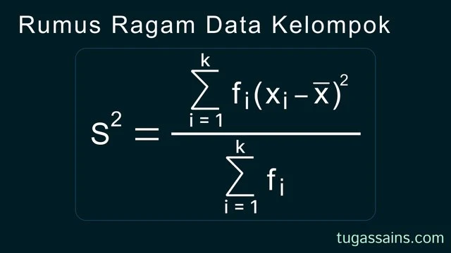 Rumus Ragam Data Kelompok