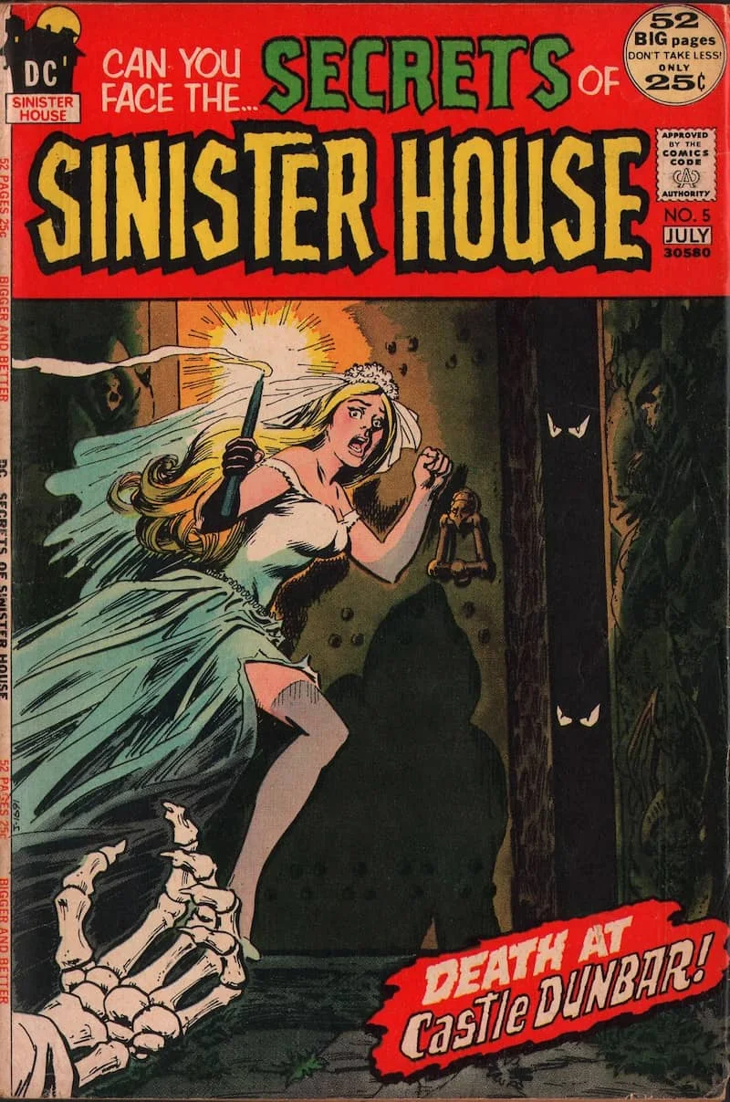 Secrets of Sinister House #5, julio 1972. Portada de Nick Cardy y Gaspar Saladino.