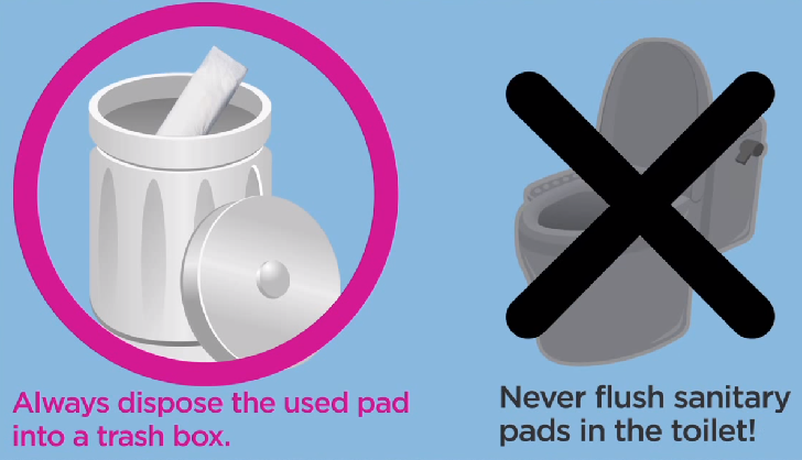 Discard the sanitary napkin properly