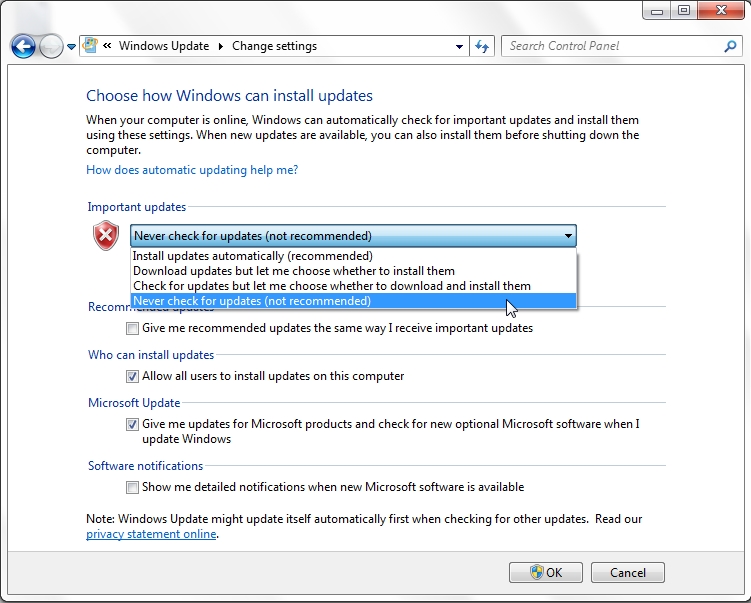 Fungsi dan Cara Menonaktifkan Windows Update di Windows 7