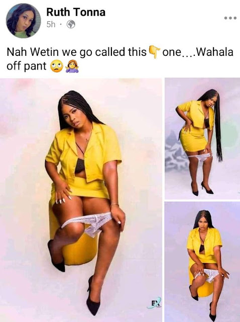 Lady goes viral over her Photoshoot where she posed with her panties (Photos)