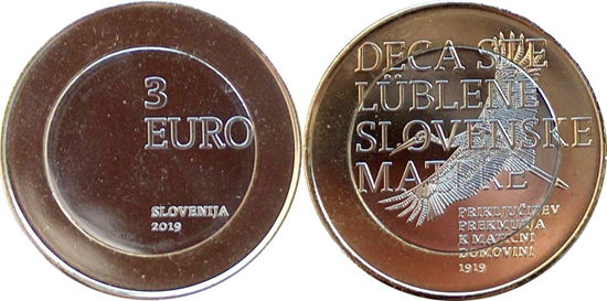 Slovenia 3 euro 2019 Joining of Prekmurje region