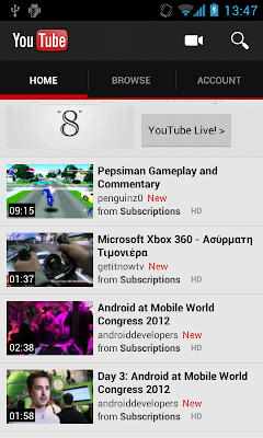 YouTube v3.5.5 With 720p HD Playback Apk