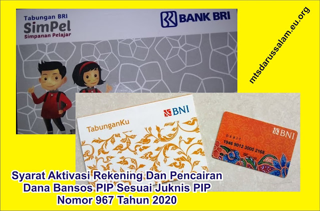 Syarat Aktivasi Rekening Dan Pencairan Dana Bansos PIP Sesuai Juknis PIP Nomor 967 Tahun 2020