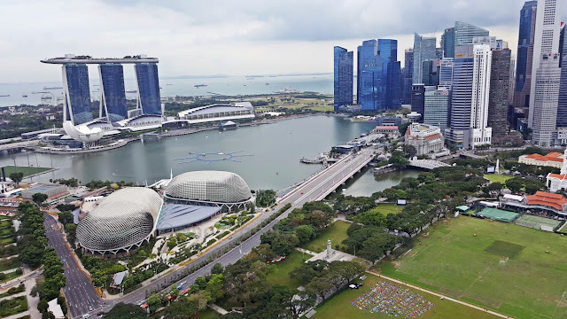 view of marina bay from swissotel the stamford in Singapore