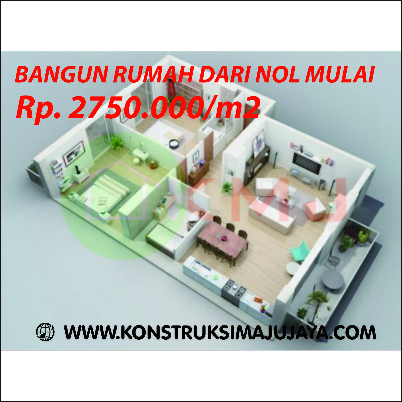 MERANCANG DENAH RUMAH MINIMALIS MODERN DENGAN 3 KAMAR TIDUR