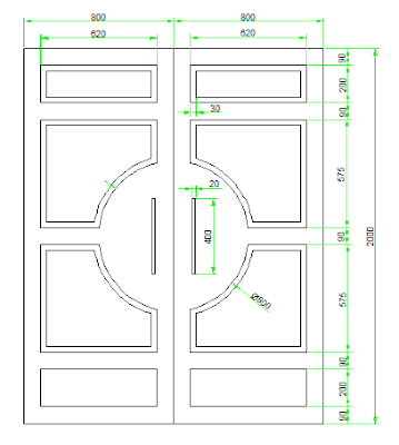 20 hari belajar Autocad 2d Hari #13 - membuat Gambar Daun Pintu