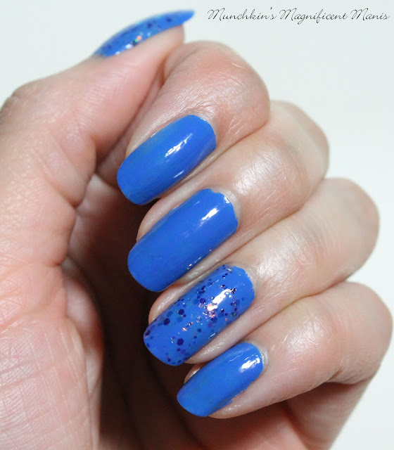 OPI Hello Kitty- My Pal Joey,and China Glaze House of Color- Moonlight the Night on the nails