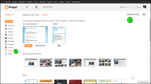 Blogger Şablon Yükleme