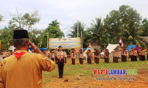 Perjusami Saka Wira Kartika Kodim 0422/Lampung Barat di Lokasi TMMD Ke-113