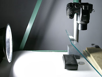 axial lighting setup for coin photography