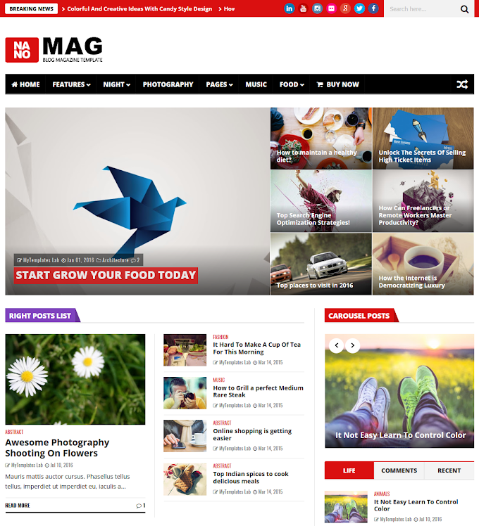 NanoMag – Responsive Blog and Magazine Blogger Template