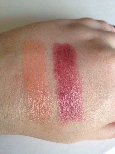 Revlon Just Bitten Kissable Balm Stain Swatches of Charm and Honey