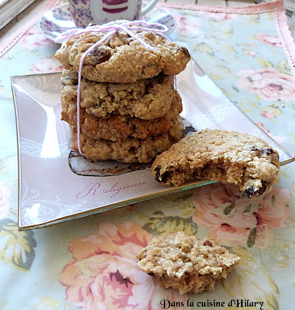 Oatmeal cookies aux raisins secs et noix de pécan