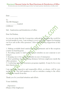 sample letter request for disinfection of office