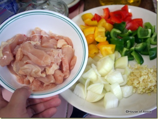 chicken and bell peppers