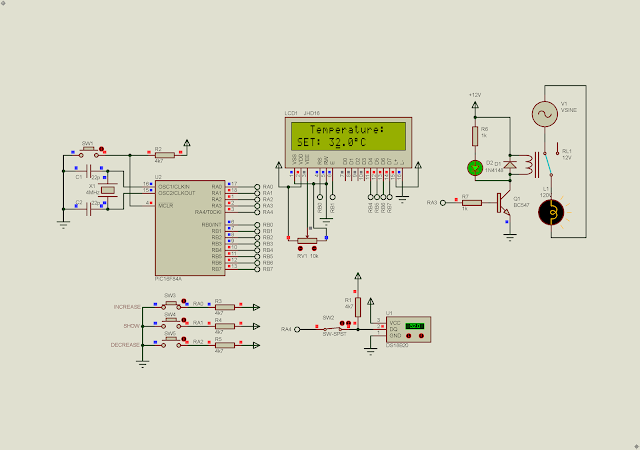 PIC16F84A DS18B20 1-Wire Temperature Sensor And Character LCD Using XC8