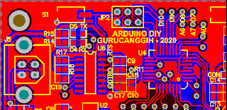 Contoh PCB Arduino Uno DIY (2D View)