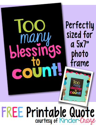 FREE "Too Many Blessings to Count" inspirational print