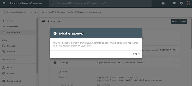 Cara Cek dan Meminta agar Google Meng-index Posting Artikel Blog Kita