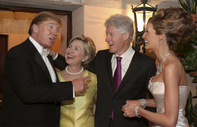 The Clintons at Donald Trump's wedding in 2005.