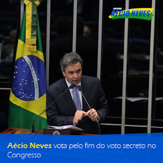 Aécio Neves vota pelo fim do voto secreto no Congresso
