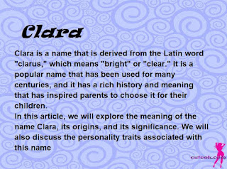 meaning of the name "Clara"