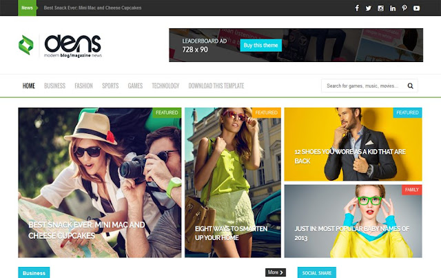 The Dens Responsive Blogger Template