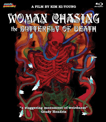 Blu-ray cover for Mondo Macabro's WOMAN CHASIN THE BUTTERFLY OF DEATH Blu-ray!