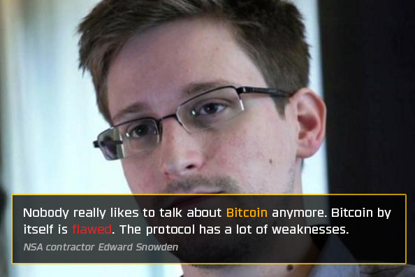 Edward Snowden calls Bitcoin a flawed protocol and does not trust bitcoin
