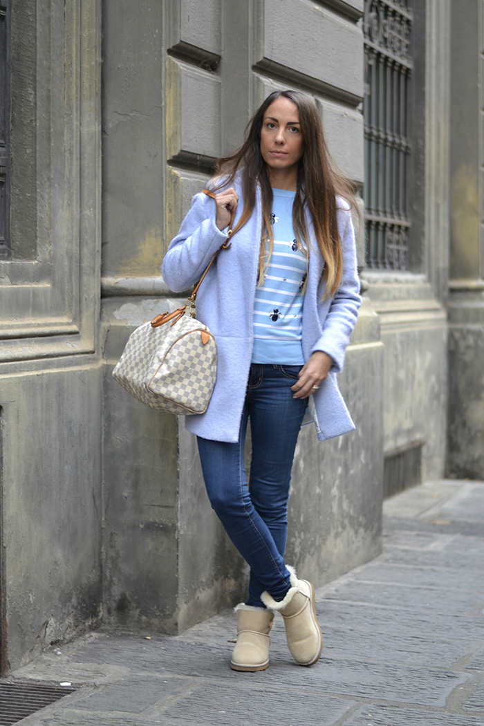 look beige azzurro