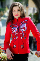 Jacheta rosie din doc de bumbac ANYA (Ama Fashion)