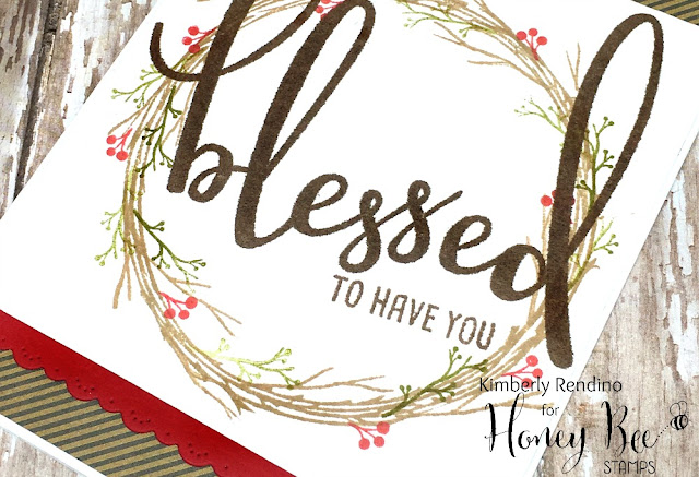 blessed | handmade card | twig wreath | wreath | honey bee stamps | kimpletekreativity.blogspot.com