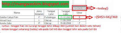 Rumus Menghitung Umur Sekarang Pada Microsoft Excel Cara Otomatis Menghitung Umur Sekarang Pada Microsoft Excel