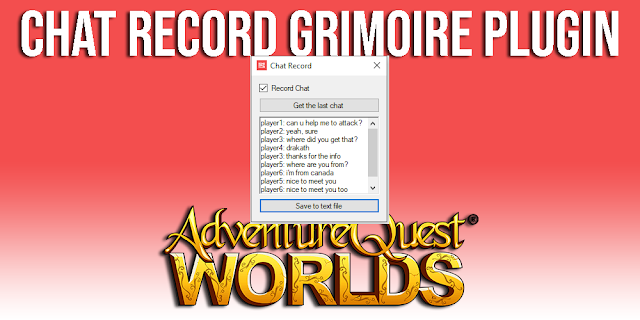 Chat Record Grimoire Plugin AQW