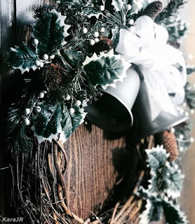 Christmas Door Wreath with Bells by KaraJR.com