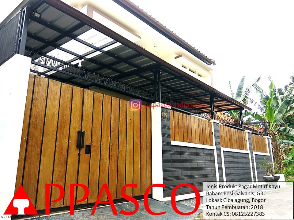 Pagara Minimalis Motif Kayu di Cibalagung Bogor Pagar Motif Kayu