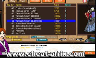 Cheat Token 10000000 Ninja Saga
