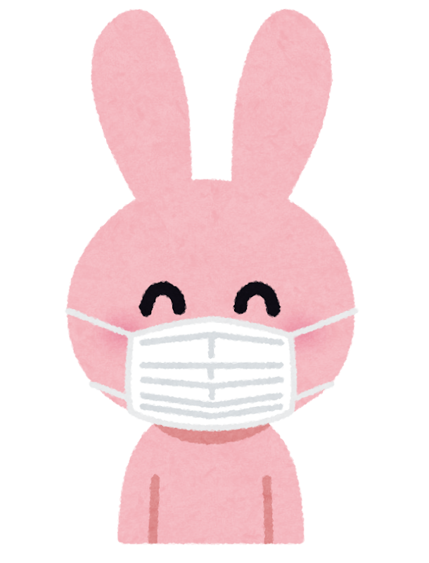 マスクを付けたウサギのキャラクター かわいいフリー素材集 いらすとや