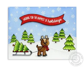Sunny Studio Stamps: Gleeful Reindeer Card by Mendi Yoshikawa
