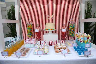 Site Blogspot  Party Table Centerpieces on Little Polkadot  Dessert Table  Circus Party  Part V