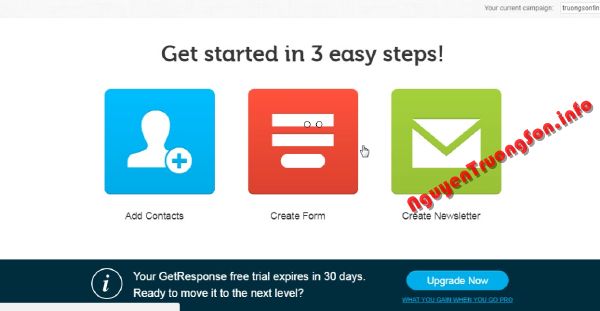 Hướng dẫn đăng ký dùng thử GetResponse 30 ngày làm Email Marketing