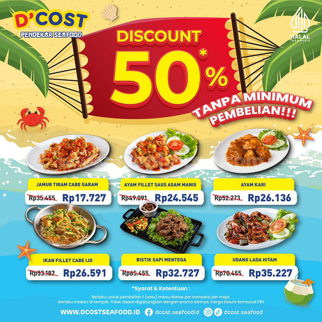 Promo DCOST Diskon 50% – Tanpa Minimum Pembelian