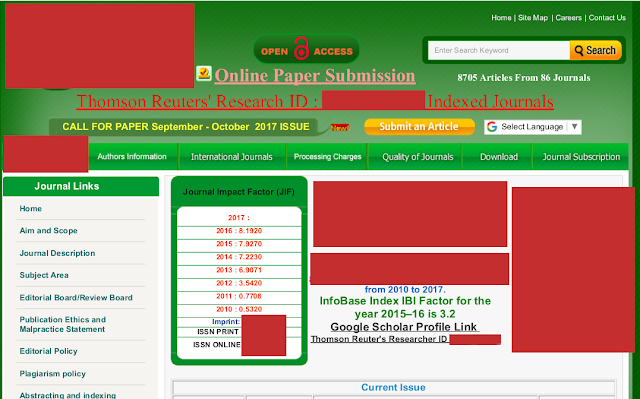 Publisher's Deception on Indexing Claim - Authors Beware of predatory journals!!! 