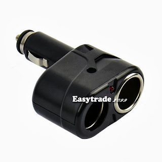 New Black Dual 2 Socket Splitter Car Cigarette Lighter Charger Adapter ESY1