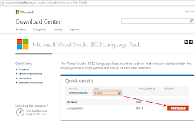下載Visual Studio 2012語系檔案