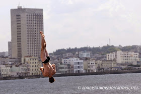  sexta temporada de la Serie Mundial de Cliff Diving, con sede en el Castillo del Morro, de La Habana, Cuba, el 10 de mayo de 2014.