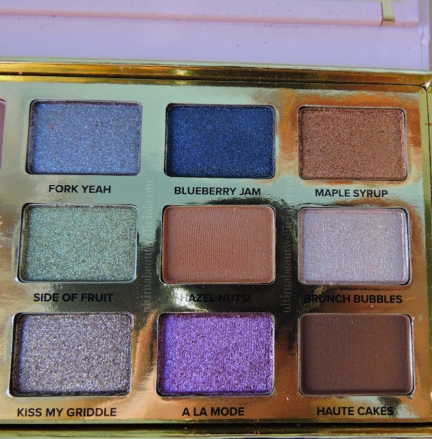 Close up of the last nine shadows in Too Faced Maple Syrup Pancakes Eyeshadow Palette